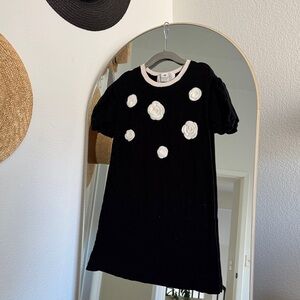 H&M Black Dress with White Floral Accents